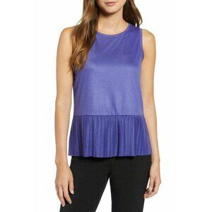 Halogen Women’s Petite Purple Peplum Tank Top Blouse Size S Sleeveless NWOT